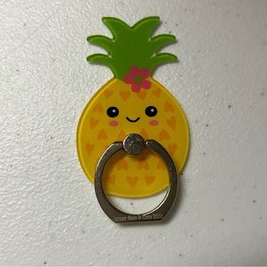 Iscream Pineapple Phone Kickstand‎ Ring NEW Kawai Hawaiian Tropical.